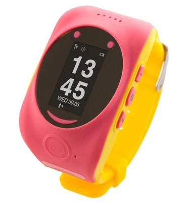 MyKi Kinder 2G Smartwatch Pink Gelb GPS Echtzeit Ortung SOS Tracker Sehr Gut - Bild 1 von 3