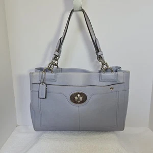 Bolso de Hombro Coach Penelope Periwinkle Cuero Azul Guijarro Original Etiqueta Colgante - Imagen 1 de 24