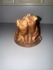 Vintage J Hunter 1978 Happy Family Mom Dad Piglet Pig Ceramic Figurine #327 - Picture 1 of 8