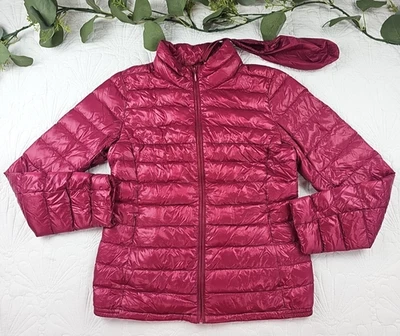 Uniqlo Pink Ultra Light Goose Down Packable Jacket Womens Size M - Изображение 1 из 4