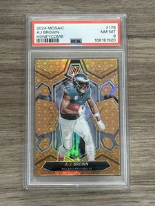 2024 Panini Mosaic A.J. Brown #178 Honeycomb Prizm PSA 8 - Picture 1 of 2