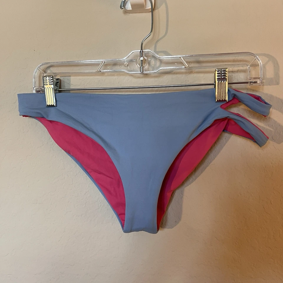 NUEVO CON ETIQUETAS L*Space Breakers Parte Inferior de Bikini Rosa/Azul Reversible Talla Grande Hecho en EE. UU. Foto 1 de 4