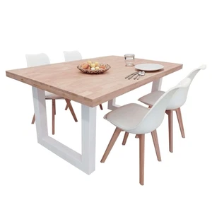 Conjunto de Mesa Fija + 4 Sillas Bristo en Color Roble Nordish y Blanco - Imagen 1 de 5
