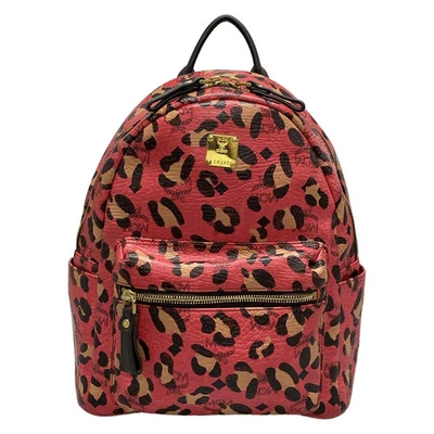 Auténtica Mochila MCM Rosa Negro Beige Cuero Sintético Foto 1 de 4