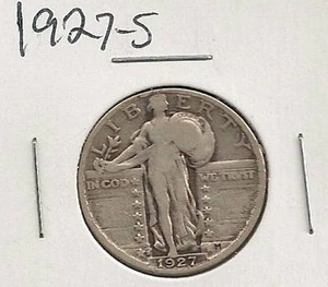 Cuarto de dólar Standing Liberty 1927-S: fino + - Imagen 1 de 2