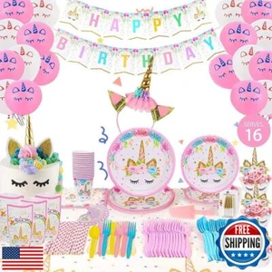 Birthday Party Supplies Including Plates Cups Straws Tablecover for Birthday - Picture 1 of 5