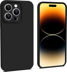 Pure Black Compatible With iPhone 14 Pro Case, Camera Protection, Soft - Picture 1 of 6