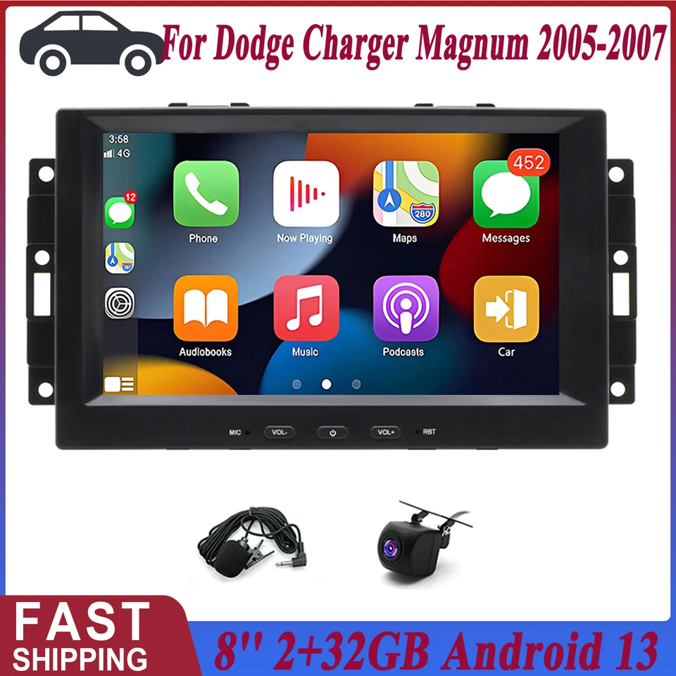 For 2005-2007 Dodge Charger Magnum Android 13 Fit For Carplay Car Stereo Radio Foto 1 de 4