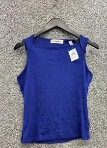 Valerie Stevens Stretch Electric Blue Dress Tank Top Sleeveless Shirt Women's L - Picture 1 of 7