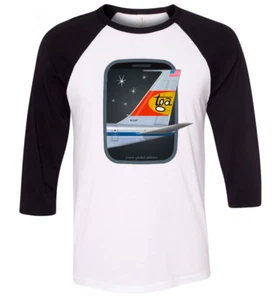 Airport 1970 Classic Film Trans Global Airlines TGA 707 JetAge  Black Raglan Tee - Picture 1 of 2