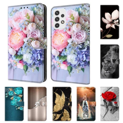 Printed Lion Horse Flower Wallet Phone Case For Oneplus 10 11 Pro 10T Nord N200 - Image 1 of 4