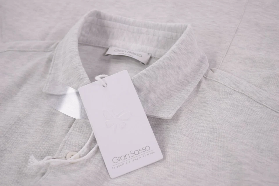 Camisa deportiva Gran Sasso nueva con etiquetas con botones delanteros talla 48 S en algodón tejido gris liso  Foto 1 de 4