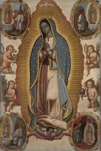 Virgin of Guadalupe Vintage Mexican Catholic Giclee Art Print + Free Shipping - Picture 1 of 3