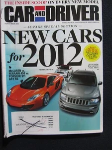 Car and Driver Magazine September 2011 New Cars for 2012, Mclaren Vs, Ferrari .. - Picture 1 of 2
