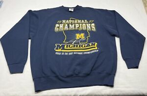 Vintage 1997 National Champs University Of Michigan Wolverines Sweatshirt XXL
