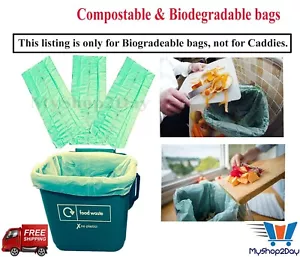 7L 10L 30L Compostable Biodegradable Liners Food Kitchen Waste Bin Caddy Bags - Picture 1 of 8