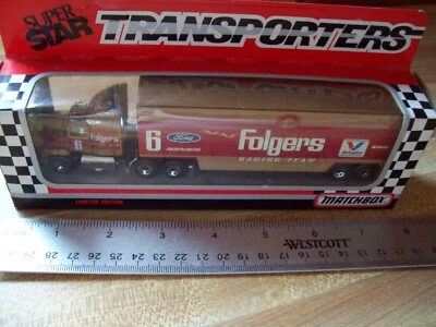 Mark Martin 1991 MATCHBOX HAULER Transporter #6 Folger's  1:87 scale approx. 7" - Image 1 of 3