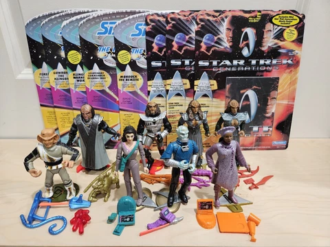 Playmates Star Trek TNG lot Lursa B'etor Guinan Worf Gowron Troi Ferengi Mordock Cover