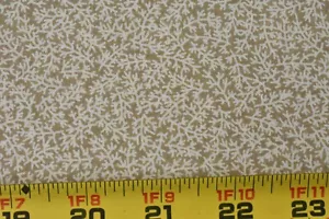 30" Long, Vintage, Cream Calico on Brown Quilt Cotton, Concord, Kessler, P9821 - Picture 1 of 7