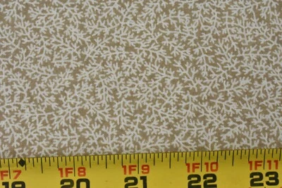 30" Long, Vintage, Cream Calico on Brown Quilt Cotton, Concord, Kessler, P9821 - Image 1 of 4