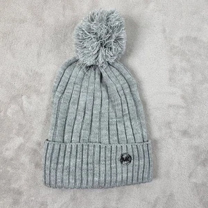 Michael Kors Knit Beanie Womens Gray Ribbed Pom Hat Winter Warm Cozy Ski Snow - Picture 1 of 5
