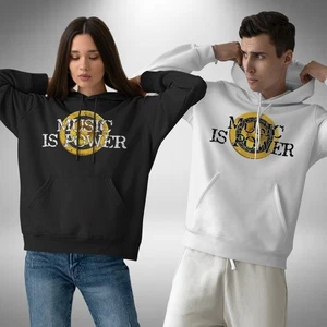 Music Is Power Adult Hoodie House Drum & Bass Tech Soulful Jungle Small to 3XL - Picture 1 of 6