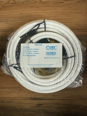 SPECTRUM CABLE PPC HSD Kit- 12' & 6' Coax, 7' Cat 5e, 2-Way Splitter. 606211-PPC - Image 1 of 4