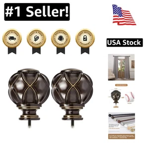 Vorhangabschlüsse aus antikem Bronze mit Netz - perfekt für 1 oder 7/8 Zoll Stangen, 2er Set - Bild 1 von 9