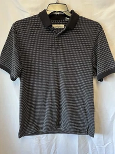 MUNSINGWEAR Mens Polo Shirt Size L Black Check Golf Y2K Preppy Core Style - Picture 1 of 3