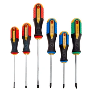 XTrade Screwdriver Set 6 Piece Colour Coded Magnetic Tip Non Slip Grip X0900063 - Picture 1 of 4