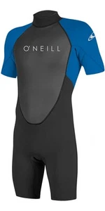 2025 O'Neill Mens Reactor II 2mm Back Zip Shorty Wetsuit - Black / Ocean - Picture 1 of 24
