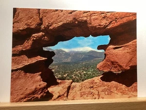 Vista of Pikes Peak from Siamese Twins: Garden of the Gods, CO -Vintage Postcard - Picture 1 of 3