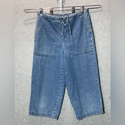 Pantalones de mezclilla recortados de pierna ancha medianos vintage años 90 holgados Foto 1 de 4