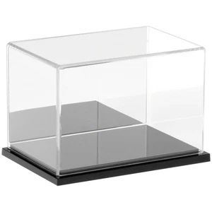 Plymor Clear Acrylic Case w/ Black Base (Mirror Back), 6" W x 4" D x 4" H - Picture 1 of 1