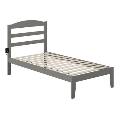 AFI Warren Solid Wood Traditional Twin Bed with USB Charger in Gray - Image 1 of 4