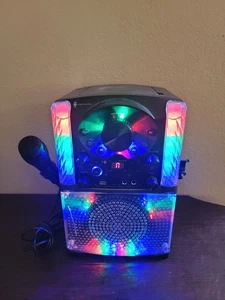 Karaoke Singing Machine System Disco Lights w 1 Mic Works Perfect Loud Bluetooth - Picture 1 of 7