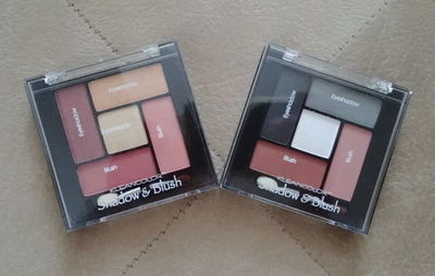 Lot 2 KLEANCOLOR Eyeshadow & Blush Compact Palette Matte Shimmer Shade w/Brush - Image 1 of 4