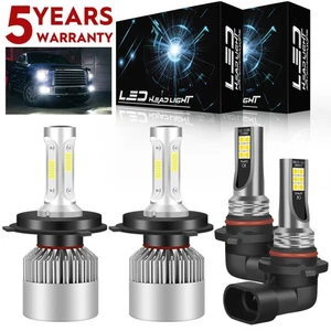 For Toyota Tundra 2000-2006 4PC LED Headlight Hi Low Beam + Fog Light Bulb White - Picture 1 of 14