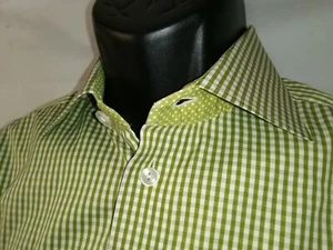 Eton 41 16 Gingham Hemd mit wandelbaren Bündchen grün weiß - Bild 1 von 6