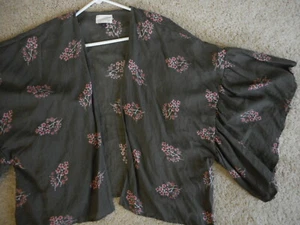 Pink Flowers Sage Green Universal Threads Flowy Cardigan One Size Fits Women - Foto 1 di 10