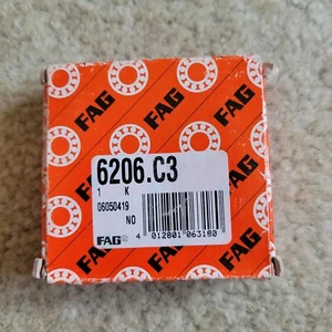 FAG 6206C3 Bearing Metal Sealed 30x62x16 mm 6206-C3 Germany - Picture 1 of 4