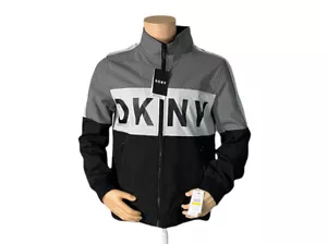 NWT$150 Men DKNY big Logo Soft Shell Jacket size Medium (DX9MP241) - Picture 1 of 5
