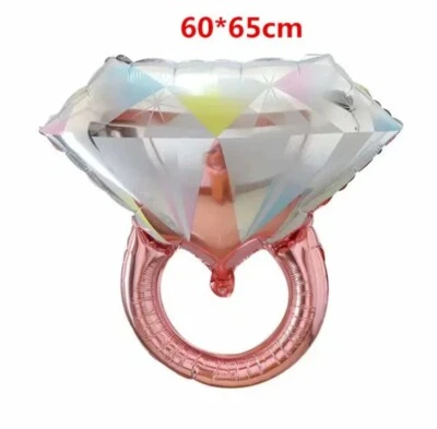 Anillo grande de diamantes globo compromiso boda celebración lámina globo de helio Foto 1 de 3