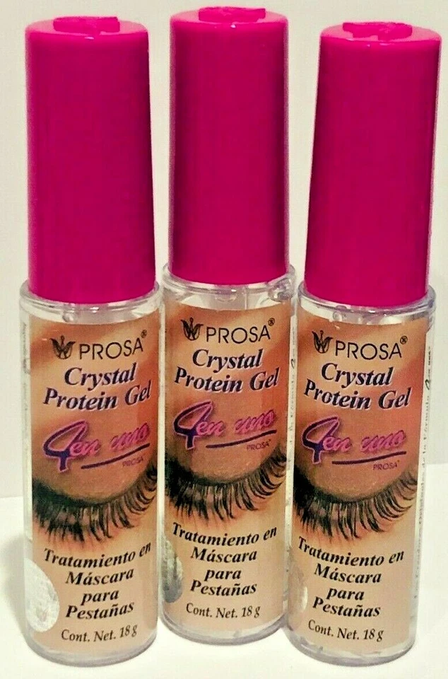 PROSA CRISTAL PROTEIN GEL 4 EN 1 RÍMEL TRATAMIENTO 0.63 OZ 3 MASCARILLAS Foto 1 de 1