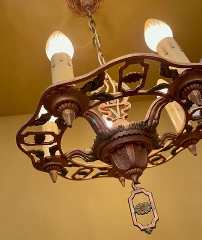 Vintage Lighting 1920s MARKEL set! Chandelier! 4 sconces! MORE AVAILABLE! Cover