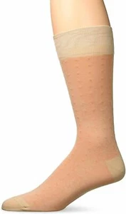 Zanella Dress Socks Khaki Orange Dot Made in Italy Z9037, Men's Size 10-13 - Picture 1 of 3