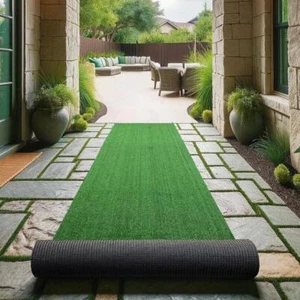 Ottomanson 3x10ft Kunstrasen Läufer Teppich Indoor Outdoor Grün Niedrigflor Rasen - Bild 1 von 7