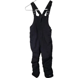Land’s End Snow Bibs pants black youth sz 7 Ski Snowboard - Picture 1 of 6