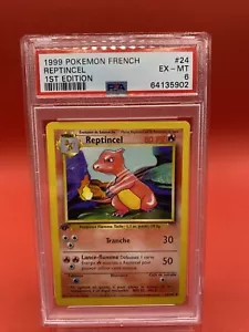 1999 Pokemon French Base Reptincel Charmeleon 1st Edition #24! PSA 6 - Picture 1 of 4