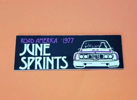 Road America Dash Plaque 1977 June Sprints Road Races, Elkhart Lake Wis  BMW CSL Cover